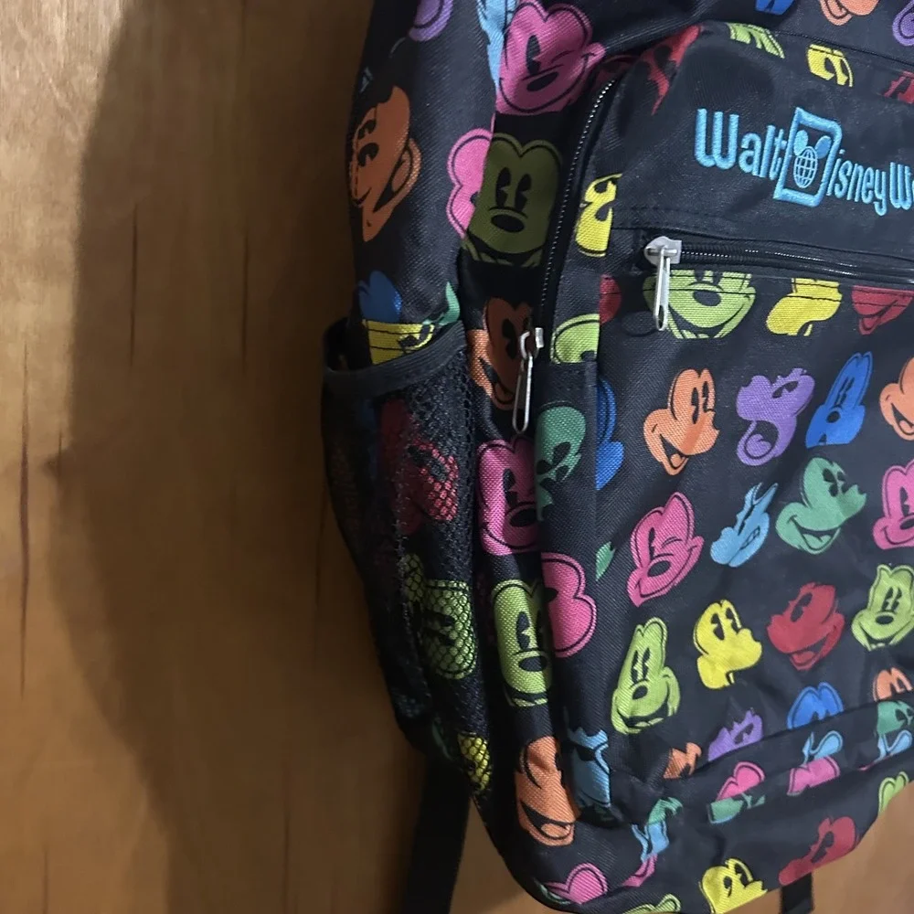 Walt Disney World Parks Large Backpack Colorful Mickey Mouse Silhouettes Rainbow